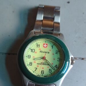 Riviera Green and Silver Watch